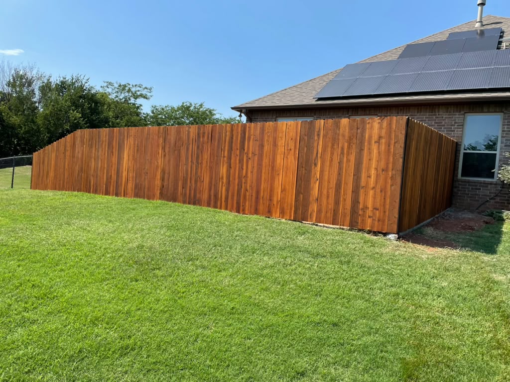 Tree cutting work completed around an Oklahoma property